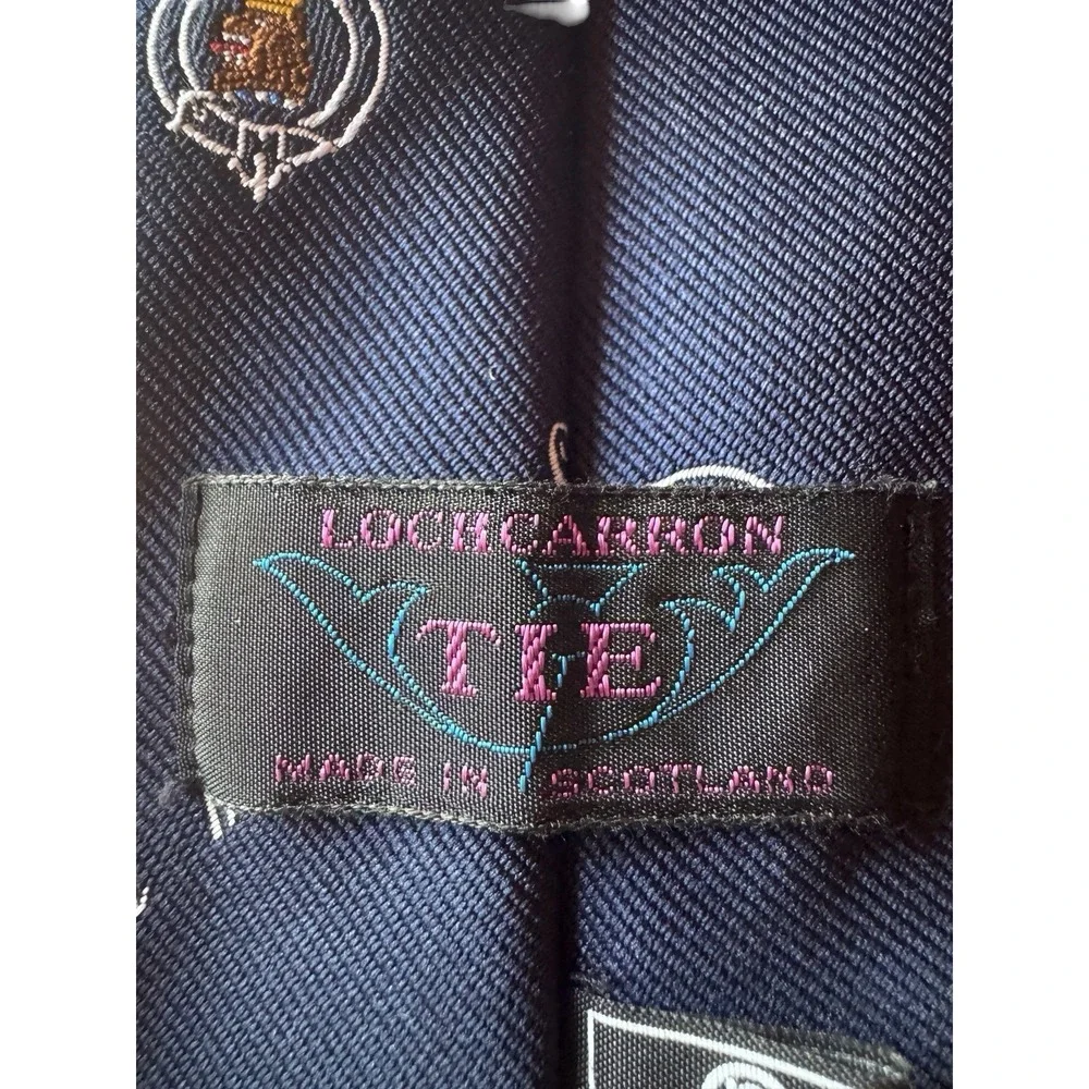 Loch Carron Of Scotland Clan MacGregor Men's Navy Blue Tie Lion With Crown